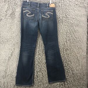 Silver Jeans Womens Size 31 Blue Aiko Bootcut Embroidered